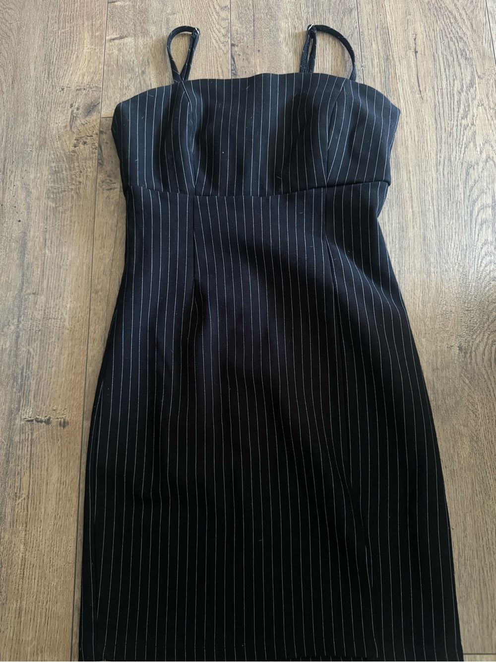Forever 21 Black Pinstripe Spaghetti Strap Dress
